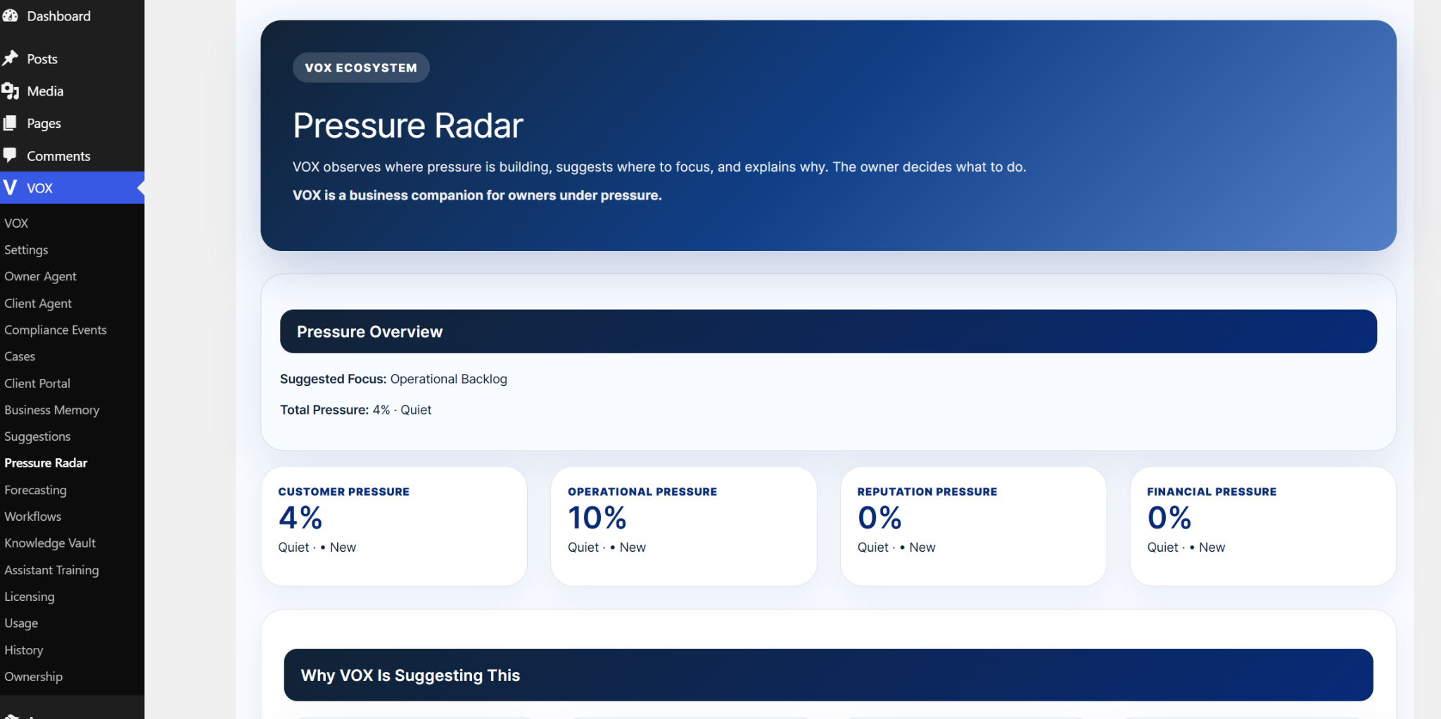 VOX Pressure Radar